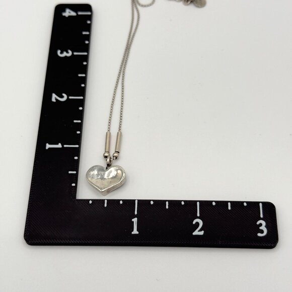 DIDAE 925 Sterling Silver Vintage Signed Heart Link Style Chain Necklace 16" - Picture 13 of 16